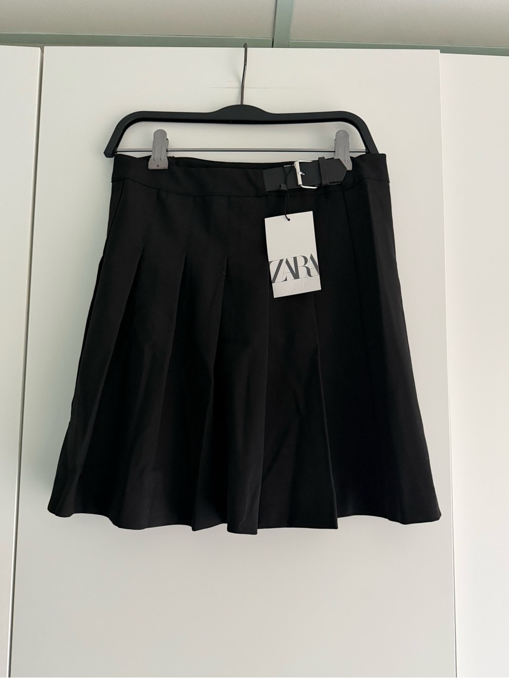 Zara Kids Black Pleated Mini Skirt with Belt